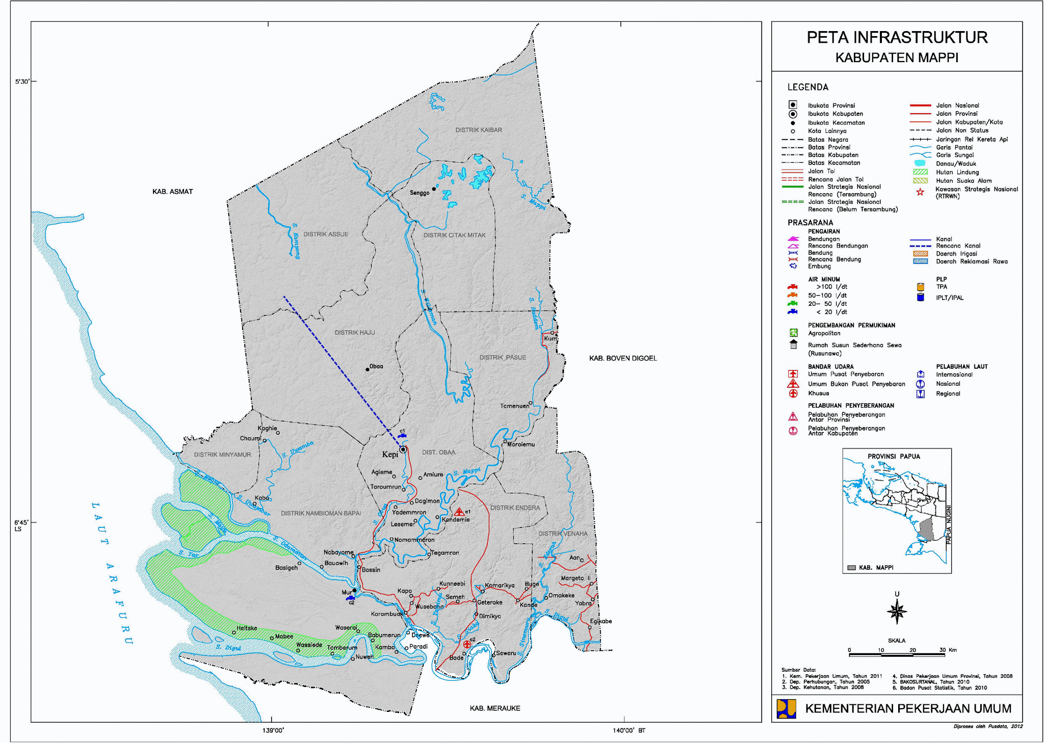 Peta Kabupaten Mappi