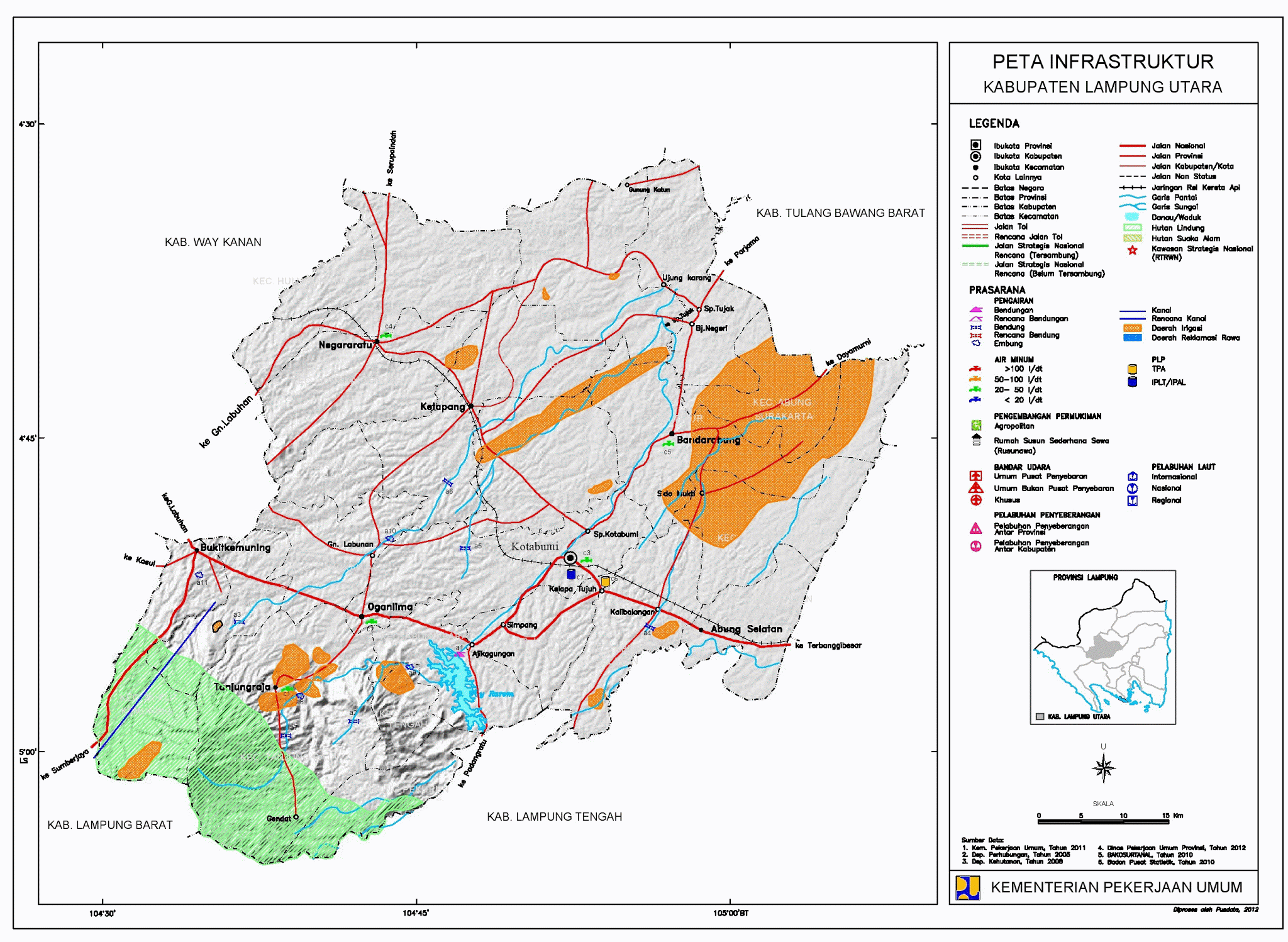 Peta Kabupaten Lampung Utara