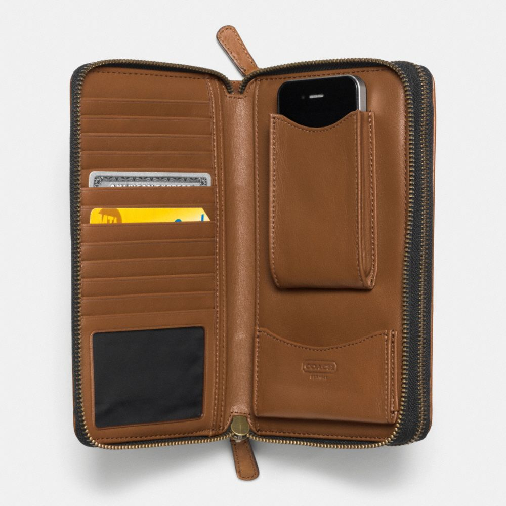 Coach Bleecker Leather Double Zip Travel Organizer in Brown for Men
